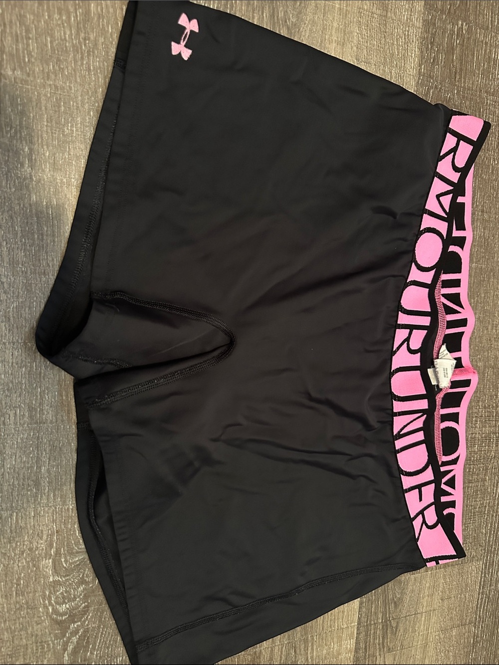 Under Armour Black Shorts with Pink Branded Waistband